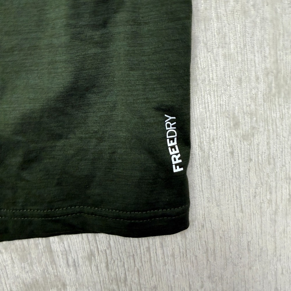 Eddie Bauer Quarter Zip Jersey Motion Free Dry Shirt Mens Large Green Stretch - Picture 10 of 13